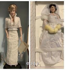 Princess Kate Porcelain Bride Doll. & Princess Diana LOT OF 2 FRANKLYN DANBURY