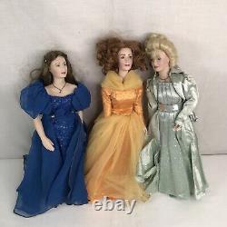 Qty (12) 1988 Franklin Mint Heirloom Porcelain Birthstone Gemstone Doll Set