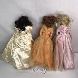 Qty (12) 1988 Franklin Mint Heirloom Porcelain Birthstone Gemstone Doll Set