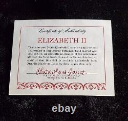 Queen Elizabeth II Porcelain Doll Franklin Mint INCLUDES Certificate/Letter