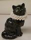 RARE! 1988 Franklin Mint Curio Cabinet Cats PORCELAIN LACE Collar Black Cat