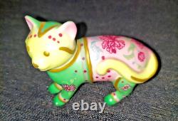 RARE FAMILLE ROSE Cat The Curio Cat Collection by Franklin Mint