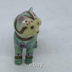 RARE FAMILLE ROSE Cat The Curio Cat Collection by Franklin Mint Excellent