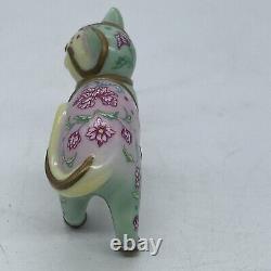 RARE FAMILLE ROSE Cat The Curio Cat Collection by Franklin Mint Excellent