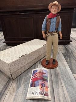 RARE FRANKLIN MINT 1990s JOHN WAYNE COWBOY HEIRLOOM 20 INCH PORCELAIN DOLL