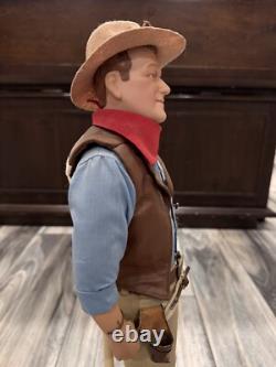 RARE FRANKLIN MINT 1990s JOHN WAYNE COWBOY HEIRLOOM 20 INCH PORCELAIN DOLL