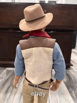 RARE FRANKLIN MINT 1990s JOHN WAYNE COWBOY HEIRLOOM 20 INCH PORCELAIN DOLL