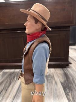 RARE FRANKLIN MINT 1990s JOHN WAYNE COWBOY HEIRLOOM 20 INCH PORCELAIN DOLL