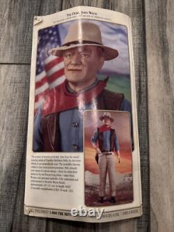 RARE FRANKLIN MINT 1990s JOHN WAYNE COWBOY HEIRLOOM 20 INCH PORCELAIN DOLL