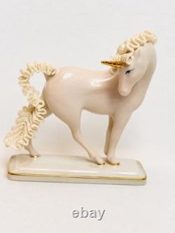 RARE Franklin Mint David Cornell Porcelain Lace Unicorn TFM 1991 Gold