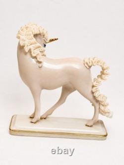 RARE Franklin Mint David Cornell Porcelain Lace Unicorn TFM 1991 Gold