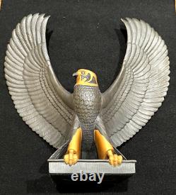 RARE Franklin Mint Falcon of The Nile Black Porcelain 24kt Gold Statue Egypt