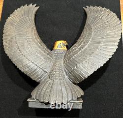 RARE Franklin Mint Falcon of The Nile Black Porcelain 24kt Gold Statue Egypt