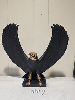 RARE- Franklin Mint Falcon of The Nile Black Porcelain Statue Egypt Gold