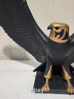 RARE- Franklin Mint Falcon of The Nile Black Porcelain Statue Egypt Gold