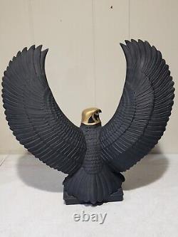RARE- Franklin Mint Falcon of The Nile Black Porcelain Statue Egypt Gold