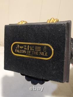 RARE- Franklin Mint Falcon of The Nile Black Porcelain Statue Egypt Gold