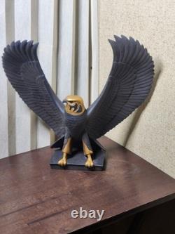 RARE-Franklin Mint Falcon of The Nile Black Porcelain Statue Egypt Gold VTG 24KT
