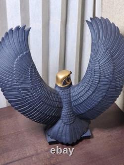 RARE-Franklin Mint Falcon of The Nile Black Porcelain Statue Egypt Gold VTG 24KT