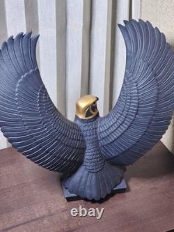 RARE-Franklin Mint Falcon of The Nile Black Porcelain Statue Egypt Gold VTG 24KT