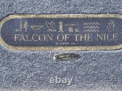 RARE-Franklin Mint Falcon of The Nile Black Porcelain Statue Egypt Gold VTG 24KT