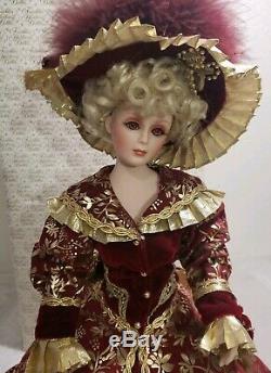 RARE Franklin Mint Heirloom Porcelain Doll Gibson Girl ROSLYN Christmas