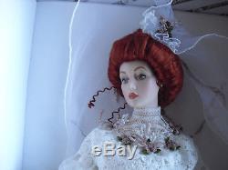 RARE Franklin Mint Porcelain Gibson Girl Bride Prototype Doll 21 Tall in Box