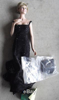 RARE Franklin Mint Porcelain Princess Diana in Black Dress Prototype Doll 17