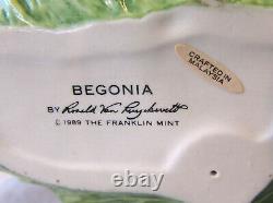 RARE Porcelain Begonia, Ronald V. Ruykevelt, Franklin Mint, Delicate Floral 1989