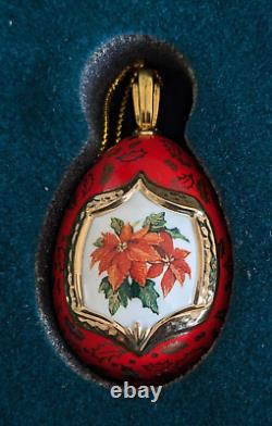 RARE Set 12 House Of Faberge Franklin Mint Porcelain Christmas Egg Ornaments 24K