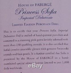 RUSSIA Imperial Debutante Porcelain Doll Sofia withegg Franklin Mint Faberge + COA