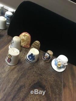 Rare 1980 Franklin Mint Worlds Greatest Thimble Porcelain Set + Country Store