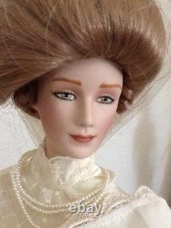 Rare 1988 Franklin Mint Victorian Bride Gibson Doll 23 green eyes Porcelain COA