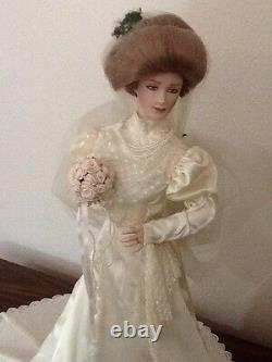 Rare 1988 Franklin Mint Victorian Bride Gibson Doll 23 green eyes Porcelain COA