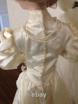 Rare 1988 Franklin Mint Victorian Bride Gibson Doll 23 green eyes Porcelain COA