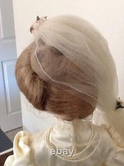 Rare 1988 Franklin Mint Victorian Bride Gibson Doll 23 green eyes Porcelain COA