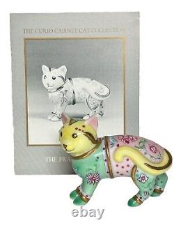 Rare FAMILLE ROSE Cat The Curio Cat Collection by Franklin Mint W Pamphlet