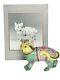 Rare FAMILLE ROSE Cat The Curio Cat Collection by Franklin Mint W Pamphlet