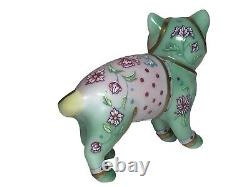 Rare FAMILLE ROSE Cat The Curio Cat Collection by Franklin Mint W Pamphlet