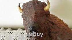 Rare Franklin Mint 1989 NWF Bison, Hand Painted Porcelain Sculpture