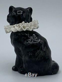 Rare Franklin Mint Curio Cabinet Cat Collection 1988 Black Porcelain Lace