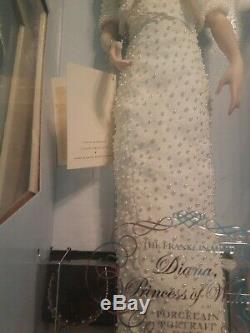 Rare Franklin Mint Diana Princess of Wales Porcelain Doll Original Box COA New