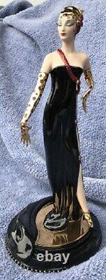 Rare Franklin Mint Erte' Art Deco Porcelain Lady Figurine Untamed Beauty #a1228