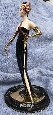 Rare Franklin Mint Erte' Art Deco Porcelain Lady Figurine Untamed Beauty #a1228