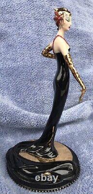 Rare Franklin Mint Erte' Art Deco Porcelain Lady Figurine Untamed Beauty #a1228