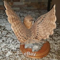 Rare! Franklin Mint The Eagle Owl Large Porcelain Figurine By George Mcmonigle