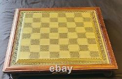 Rare Franklin Mint chess set of the gods large porcelain 6.5 king board 24K-NEW