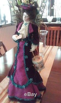 Rare Porcelain Gibson Girl Bon Voyage Doll By Dana Gibson From The Franklin Mint