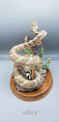 Rare Realistic Porcelain Rattlesnake 10H Figurine Snake Franklin Mint Taxidermy