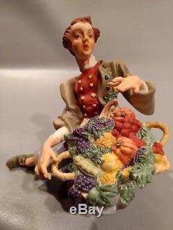 Rare Townsman W Produceorig. Boxvatican Nativity Franklin Mint Fine Porcelain